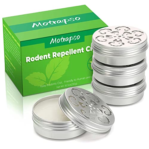 Peppermint Oil to Repel Mice and Rats, 4 Pack Rodent Repellent for Car Engines, Mouse Repellent Keeping Rodents Out of Car House Garages, Human Pet Dog Plant Safe