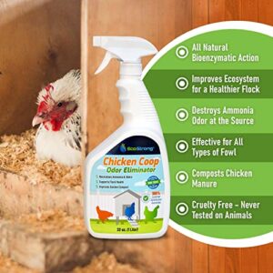 Eco Strong Chicken Coop Cleaner and Odor Eliminator, All Natural Deodorizer - Ready to Use – 32 oz Sprayer