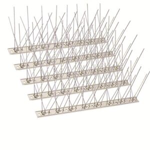 seeksee 10 pack bird spikes –13 inch pigeon spikes anti-bird nails bird repellent metal bird deterant spinners of stainless steel bird spikes for pigeon and other small birds (10.8 feet)