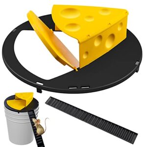mouse trap bucket, bucket lid mouse trap,reusable humane mouse traps for house indoor,auto reset rat trap compatible 5 gallon bucket (1 pack)