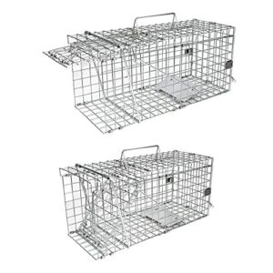 H&B Luxuries Collapsible Rat Trap - Foldable Humane Live Animal Cage for Rat Mouse Hamster Mole Weasel Gopher chipm (17.5"(L) x 7.62"(W) x 8.25"(H))