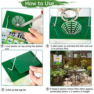 Dwcom 6 Packs Large Fly Traps Outdoor, Fly Bags Ranch Fly Trap Fly Catcher Fly Killer, Fly Repellent Control for Outdoor Farm/Orchard