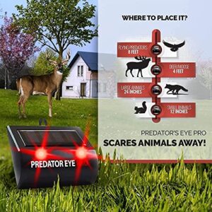 Predator Eye PRO - Aspectek - 4600sq ft Coverage w/Kick Stand Solar Powered Predator Light Deterrent Light Night Time Animal Control - 2 Pack