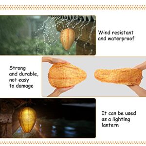 4 Pieces Wasp Nest Decoys Wasp Deterrent for Bees Hornets 4 Pieces Waterproof LED Light Yellow and Dark Green Outdoor Cloth Lantern Hanging