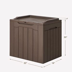 JUMMICO 31 Gallon Resin Deck Box Waterproof Indoor Outdoor Storage Boxes for Patio Furniture Cushions, Toys and Garden Tools