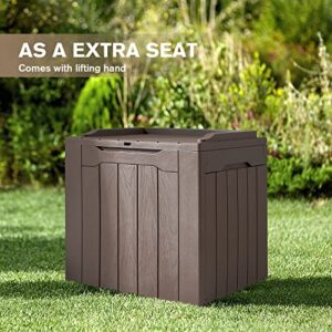 JUMMICO 31 Gallon Resin Deck Box Waterproof Indoor Outdoor Storage Boxes for Patio Furniture Cushions, Toys and Garden Tools