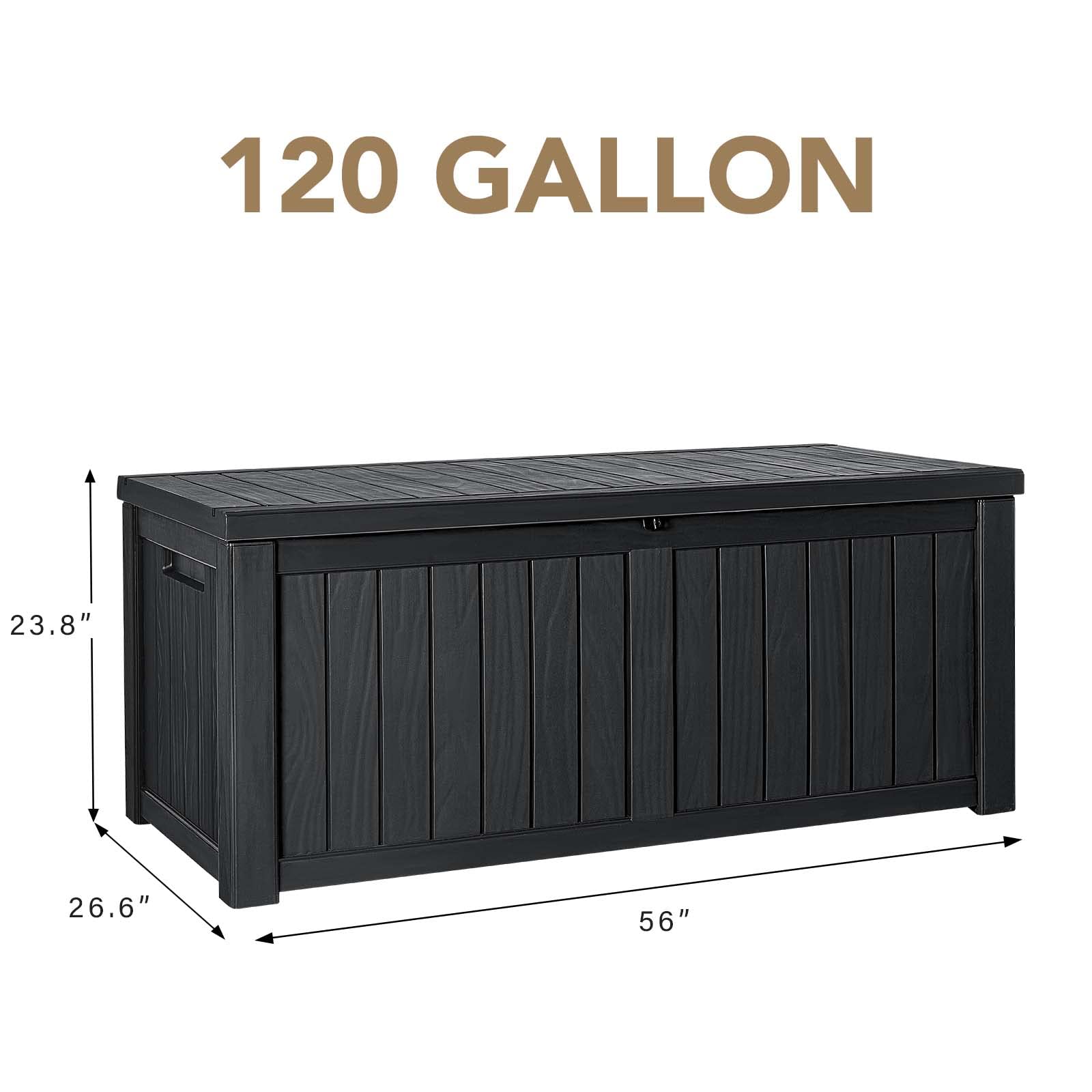 Devoko 120 Gallon Resin Deck Box Waterproof Indoor Outdoor Storage Box Lockable Large Storage Container for Patio Furniture Cushions, Pool Toys and Garden Tools