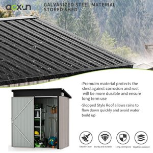 Aoxun 3.1 x 5.6 FT Outdoor Storage Shed - Storage Sheds Galvanized Metal Shed with Air Vent and Door, Tool Storage Backyard Shed Bike Shed, Tiny House Garden Tool Storage Shed for Backyard Patio Lawn