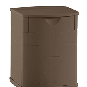 Rubbermaid Mini Resin Weather Resistant Outdoor Deck Box, 16" w x 14" d x 21" h, Mocha, Storage for Garden/Pool Accessories/Cushions, Indoor/Outdoor Home Organization Bin