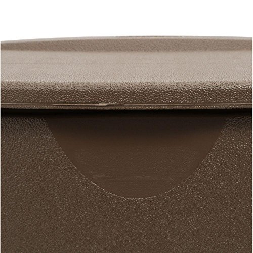 Rubbermaid Mini Resin Weather Resistant Outdoor Deck Box, 16" w x 14" d x 21" h, Mocha, Storage for Garden/Pool Accessories/Cushions, Indoor/Outdoor Home Organization Bin