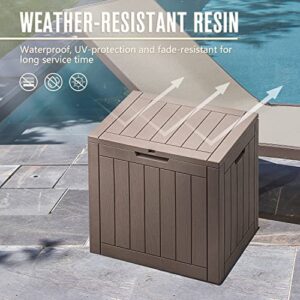Devoko 31 Gallon Lightweight Resin Deck Box Waterproof Lockable Storage Container for Patio Furniture Accessories and Indoor Outdoor Toys