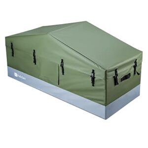 patiogem 180 gallons heavy duty portable waterproof outdoor storage box, large storage containers shed all weather soft tarpaulin deck box for the boat, pool, yard, garden, patio, or camping, green