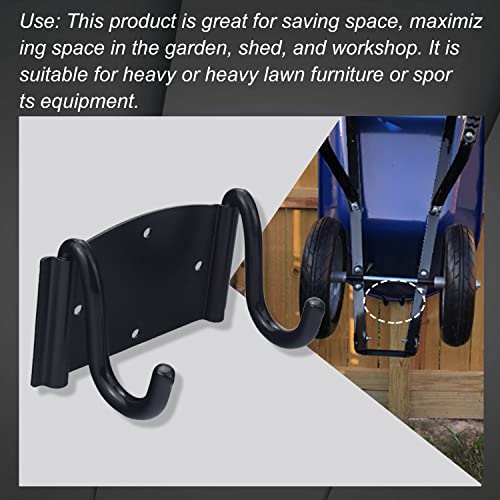 Fennoral Wheelbarrow Hanger Holder/Heavy Duty Ladder Storage Hooks for Wall Mount Wheelbarrow, Widely Suitable for Garden, Shed or Workshop Walls - Best Assistant for Organizing Space.