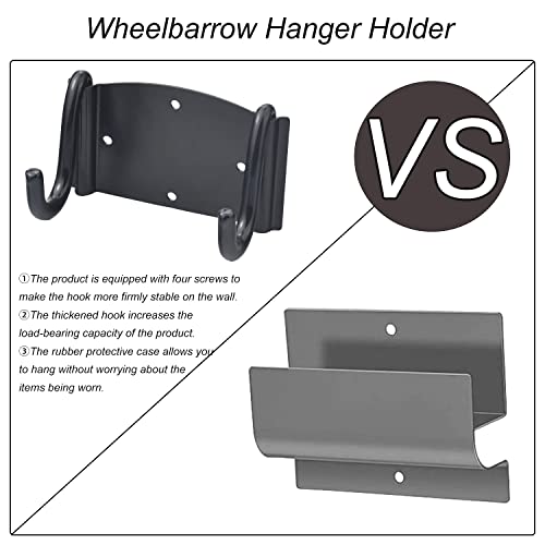 Fennoral Wheelbarrow Hanger Holder/Heavy Duty Ladder Storage Hooks for Wall Mount Wheelbarrow, Widely Suitable for Garden, Shed or Workshop Walls - Best Assistant for Organizing Space.
