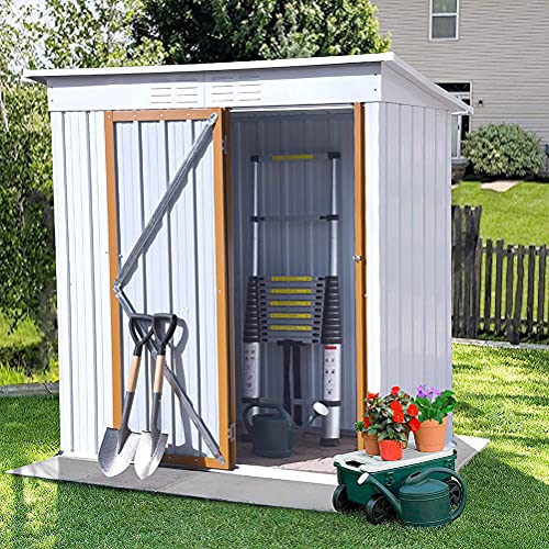 Outdoor Storage Shed 5x3FT Small Shed, Garden Shed Metal Shed with Lockable Doors,Tool Storage Shed for Patio Lawn Backyard Garden Shed for Patio Lawn Backyard[No Floor]