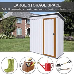 Outdoor Storage Shed 5x3FT Small Shed, Garden Shed Metal Shed with Lockable Doors,Tool Storage Shed for Patio Lawn Backyard Garden Shed for Patio Lawn Backyard[No Floor]