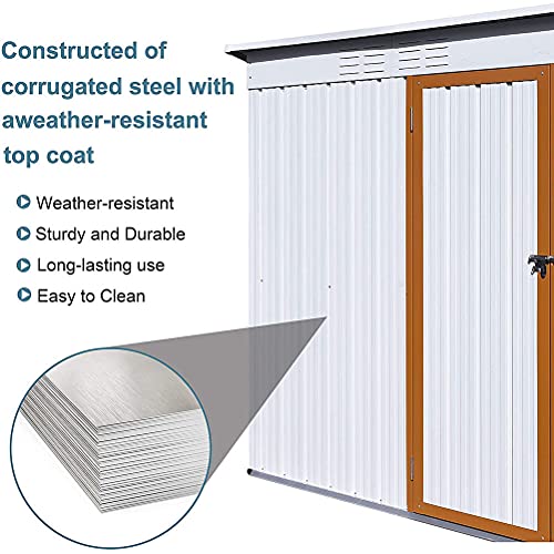 Outdoor Storage Shed 5x3FT Small Shed, Garden Shed Metal Shed with Lockable Doors,Tool Storage Shed for Patio Lawn Backyard Garden Shed for Patio Lawn Backyard[No Floor]