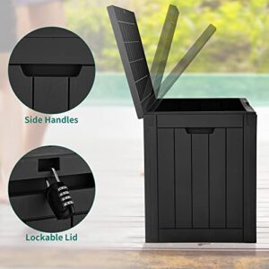 YITAHOME 30 Gallon Deck Box, Outdoor Storage Box for Patio Furniture, Pool Accessories, Cushions, Garden Tools and Outdoor, Waterproof Resin with Lockable Lid and Side Handles (Black)