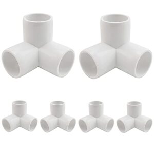 marrteum 3/4 inch 3 way pvc fitting furniture grade pipe corner elbow for greenhouse shed / tent connection / garden support structure / storage frame [pack of 6]