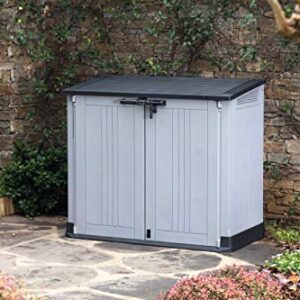 Keter 249317 Store it Out Nova Outdoor Garden Storage Shed, 32 x 71.5 x 113.5 cm, Light Grey with Dark Grey Lid