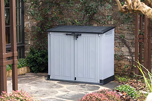 Keter 249317 Store it Out Nova Outdoor Garden Storage Shed, 32 x 71.5 x 113.5 cm, Light Grey with Dark Grey Lid