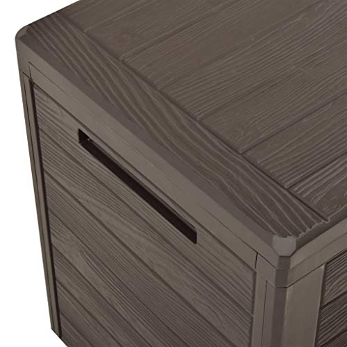 YEZIYIYFOB 76.6 Gallon Garden Storage Deck Box, Waterproof Plastic Garden Container Cabinet Tool for Patio, Lawn, Poolside, Backyard Outdoor Brown 45.7"x17.3"x21.7"