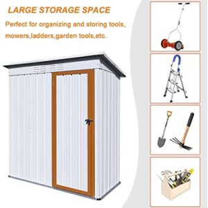 Small Shed Outdoor Storage Shed 5 x 3 FT Outside Storage Sheds,Metal Tool Shed Garden Shed Yard Storage Outdoor Shed Outdoor Storage Cabinet [No Floor Included]