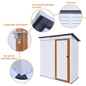 Small Shed Outdoor Storage Shed 5 x 3 FT Outside Storage Sheds,Metal Tool Shed Garden Shed Yard Storage Outdoor Shed Outdoor Storage Cabinet [No Floor Included]