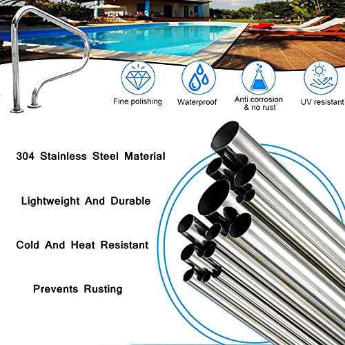 BTZHY 1PCS Swimming Pool Handrails, Safety Grips for Ramp Railings, Easy-to-Assemble Spa Handrails, Ladder Step Handrail for Garden Backyard Pools