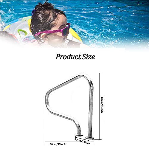 BTZHY 1PCS Swimming Pool Handrails, Safety Grips for Ramp Railings, Easy-to-Assemble Spa Handrails, Ladder Step Handrail for Garden Backyard Pools