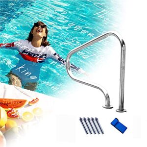 btzhy swimming pool handrails, 304 stainless steel spa handrail, pool rail w/breathable armrest cover for garden backyard pools easy to install (1pcs)