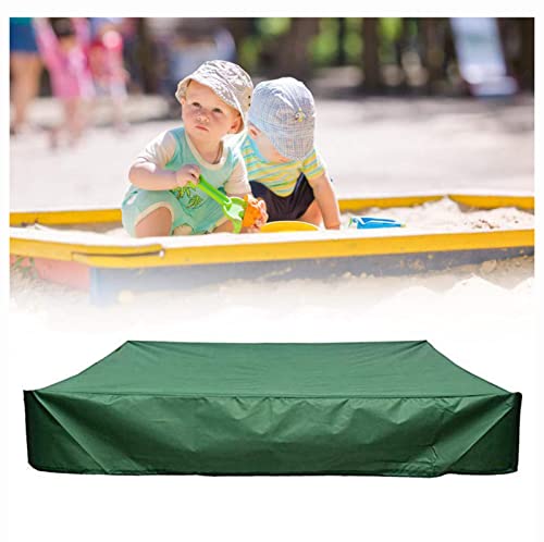 ALINZO Waterproof Sun Shade, Garden Small Tub Cover, Kids Toy Sand Pit Cover Garden Garden Square Sand Pit Cover,120x120cm,Green