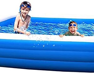 Kiddie Swimming Pool Extra Large Family Size - 120" x 72" x 22" Inflatable Family Lounge Above Ground Swim Center Large Size 305CM Perfect for Summer Outdoor Backyard Porch Garden Water Party