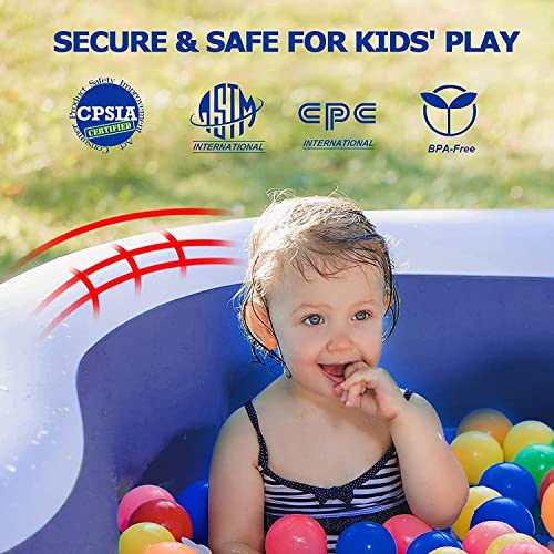 Inflatable Swimming Pool Full-Sized Pools Above Ground for Girls/Boys Garden Backyard Outdoor Swim Center Water Party Family Pool Royal Blue,100"x72"x22" Summer Water Party(No Pump)