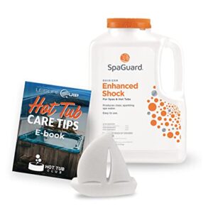 SpaGuard Enhanced Shock 6 Pound with LeisureQuip ScumBoat Scum Absorber and LeisureQuip Hot Tub Care Ebook