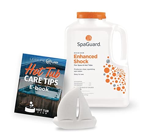 SpaGuard Enhanced Shock 6 Pound with LeisureQuip ScumBoat Scum Absorber and LeisureQuip Hot Tub Care Ebook