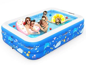 funavo inflatable pool, 101″ x71″ x22″ blow up swimming pools for kids, toddlers, infant, and adults, full-sized family kiddie pool for ages 3+, outdoor, garden, backyard, summer water party