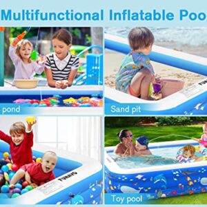 FUNAVO Inflatable Pool, 101" X71" X22" Blow Up Swimming Pools for Kids, Toddlers, Infant, and Adults, Full-Sized Family Kiddie Pool for Ages 3+, Outdoor, Garden, Backyard, Summer Water Party