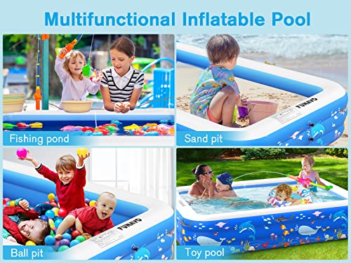 FUNAVO Inflatable Pool, 101" X71" X22" Blow Up Swimming Pools for Kids, Toddlers, Infant, and Adults, Full-Sized Family Kiddie Pool for Ages 3+, Outdoor, Garden, Backyard, Summer Water Party