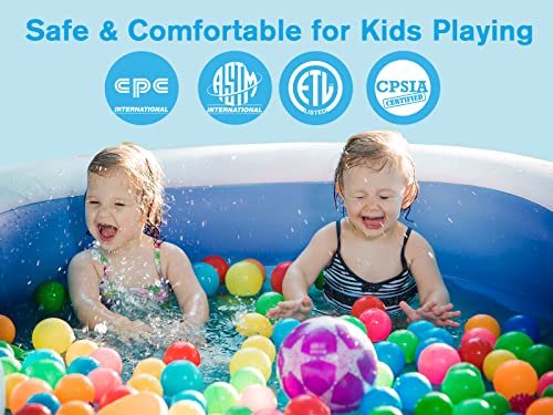 FUNAVO Inflatable Pool, 101" X71" X22" Blow Up Swimming Pools for Kids, Toddlers, Infant, and Adults, Full-Sized Family Kiddie Pool for Ages 3+, Outdoor, Garden, Backyard, Summer Water Party