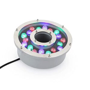 nderwater pond lights – ring fountain led lamp, 12v led ring underwater fountain light, ip68 waterproof pond lights for the garden, fountain pool, landscape decoration ( color : rgb , size : 6w(12v) )