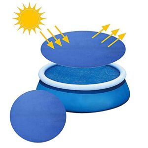 lagukka round pool cover, 8 10 12 ft inflatable waterproof covers for above ground pools portable protector garden outdoor paddling family (8ft)