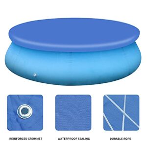 Lagukka Round Pool Cover, 8 10 12 ft Inflatable Waterproof Covers for Above Ground Pools Portable Protector Garden Outdoor Paddling Family (8ft)
