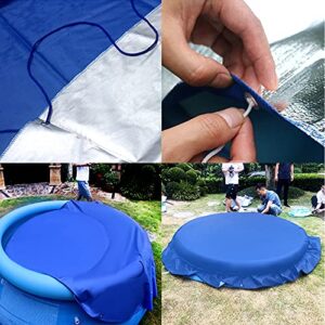 Lagukka Round Pool Cover, 8 10 12 ft Inflatable Waterproof Covers for Above Ground Pools Portable Protector Garden Outdoor Paddling Family (8ft)