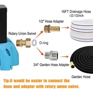 EDOU DIRECT Automatic Submersible Pool Cover Pump | HEAVY DUTY | 1,200 GPH Max Flow | 75 W | Includes 16' Drainage Hose, 2 Adapters | Pump ideal for draining water from above ground & inground pools