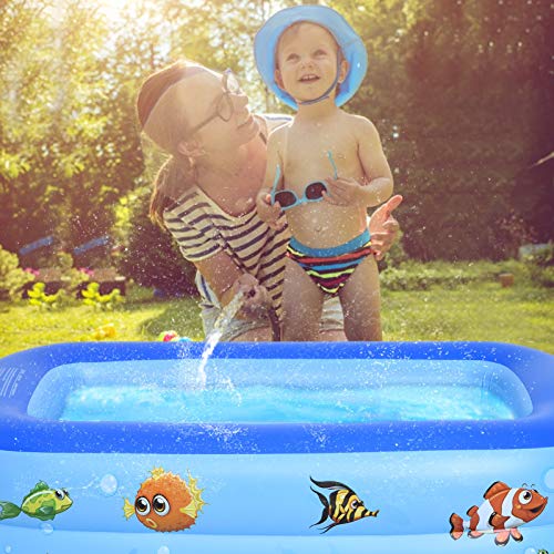 Inflatable Swimming Pool, 50”×30”×20”Family Full-Size Kiddie Pools, Inflatable Lounge Pool for Kiddie, Kids, Infant, Toddlers for Ages 1-3, Outdoor, Garden, Backyard