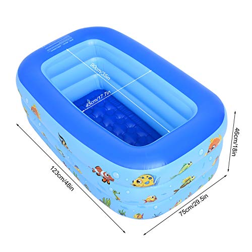 Inflatable Swimming Pool, 50”×30”×20”Family Full-Size Kiddie Pools, Inflatable Lounge Pool for Kiddie, Kids, Infant, Toddlers for Ages 1-3, Outdoor, Garden, Backyard