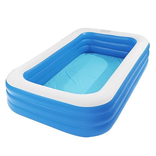 120" x 72" x 22" Inflatable Swimming Pool Family Full-Sized Inflatable Pools Wall Thickness 0.4mm Family Lounge Pool for Kids & Adults Oversized Kiddie Pool Outdoor Blow Up Pool for Backyard, Garden