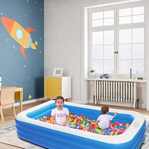 120" x 72" x 22" Inflatable Swimming Pool Family Full-Sized Inflatable Pools Wall Thickness 0.4mm Family Lounge Pool for Kids & Adults Oversized Kiddie Pool Outdoor Blow Up Pool for Backyard, Garden