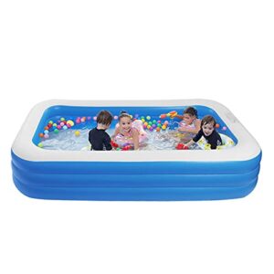 120" x 72" x 22" Inflatable Swimming Pool Family Full-Sized Inflatable Pools Wall Thickness 0.4mm Family Lounge Pool for Kids & Adults Oversized Kiddie Pool Outdoor Blow Up Pool for Backyard, Garden